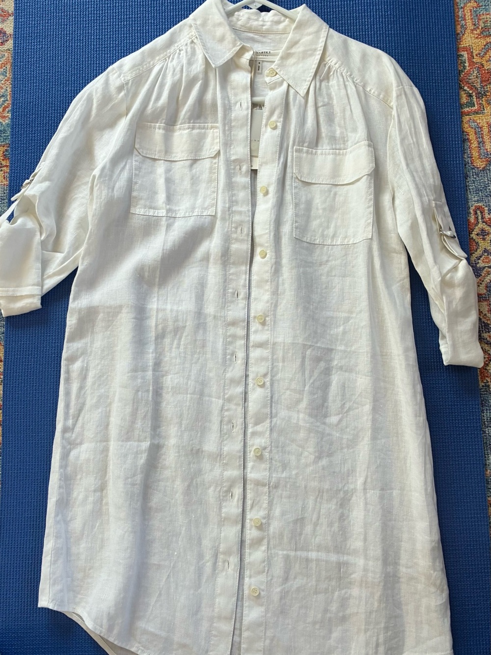 Trina Turk Cream Button-Down Casual Shirt/dress